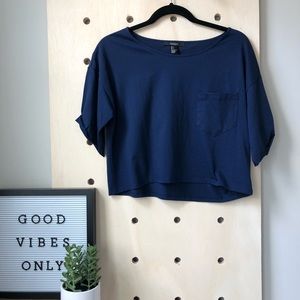 Forever 21 Blue crop t-shirt